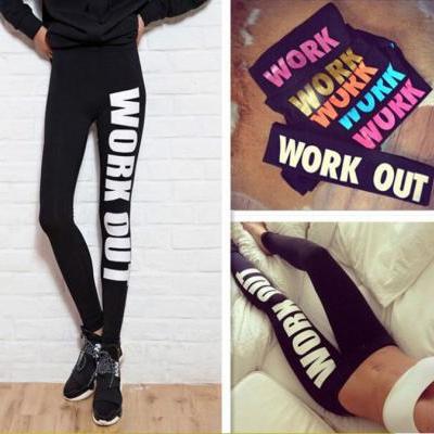 FREE SHIPPING Women's Sexy Floral WORK OUT Print Slim Fit Elastic Cotton Yoga Gym Sports Fitness Leggings Pants