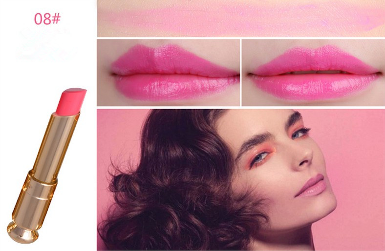 Women Fashion Rose Red Pink Waterproof Daily Candy Sweet Color Lipstick Long Lasting Matte Smooth Moisturized Glitter Honey Lipstick Cosmetic Lip