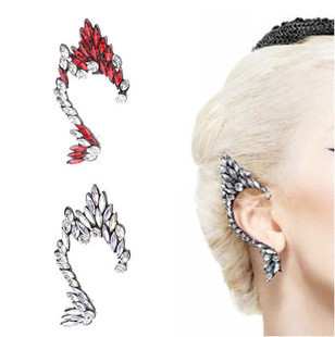 Punk Fashion Women's Jewelry Full Crystal Diamond Retro Earrings Ear Cuff One Piece